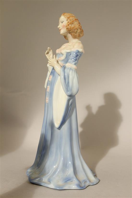 A rare Wade Art Deco underglaze porcelain figure of Juliette, c.1939, 24.5cm